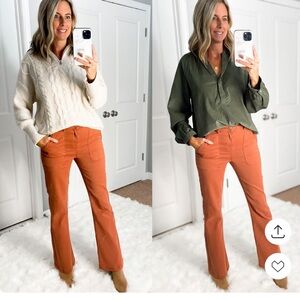 Knox Rose Burnt Orange Flare Pants